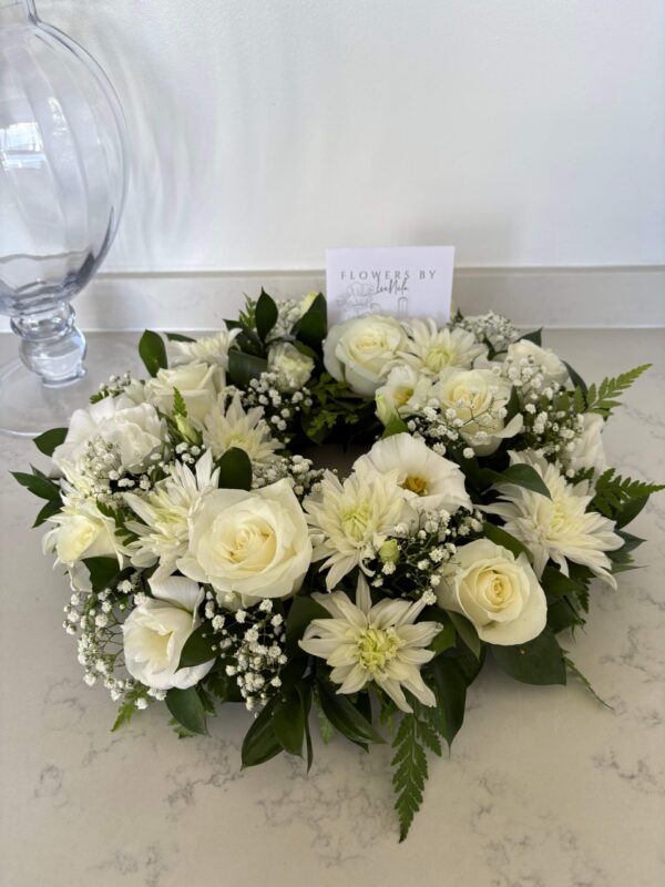 Elegant White Sympathy Wreath