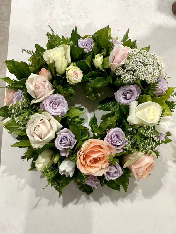 Pastel Rose Elegance Wreath